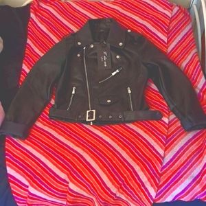 Leather moto jacket